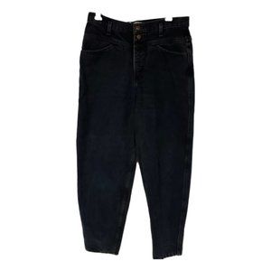 Vtg ST Johns Essentials Sport Women 14 Black Hight Waist MOM Tapered Jeans 32x30